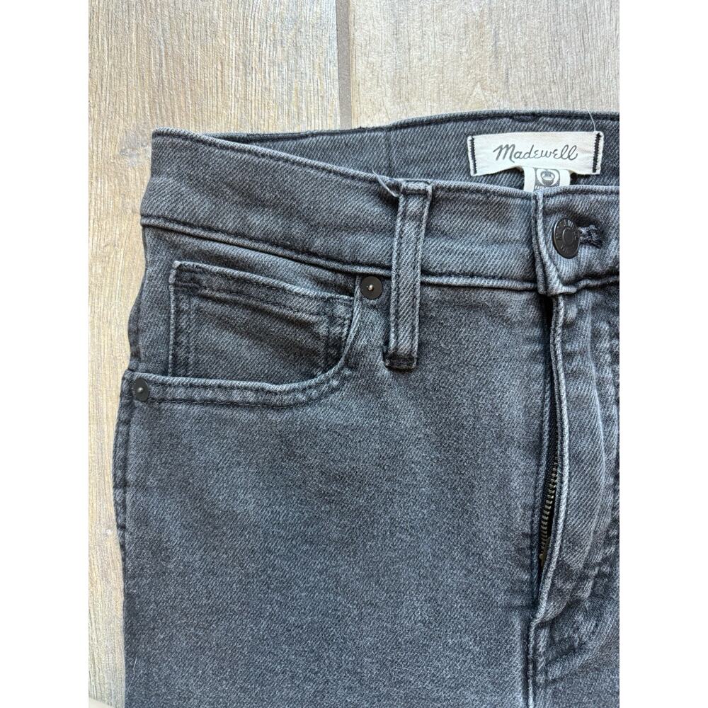 Madewell 10" High-Rise Skinny Jeans Women 27 Black Faded Stretch Denim - Picture 3 of 11